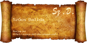 Szűcs Dalida névjegykártya